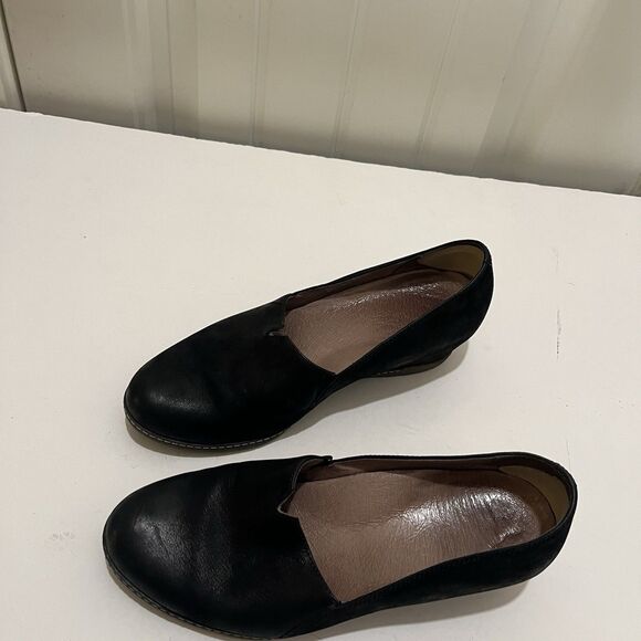 Dansko Womens Liliana Clog Size 38 7.5 Black Nubuck Low Wedge Slip On Work Shoe - Picture 2 of 10